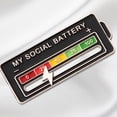 thumbnail image 4 of JShteea Social Battery Pin Solapa Pin emocional para todas las ocasiones (Display Power-Black), 4 of 6