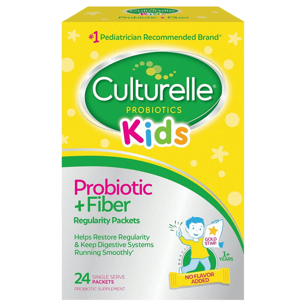 Culturelle Kids Probiotic + Fiber Packets, Helps Restore Regularity, 24
