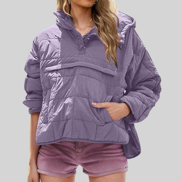 Parkas de manga larga para mujer, chaqueta acolchada con capucha de gran tamaño, ligera, cálida, para invierno, abrigo con capucha para mujer
