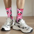 thumbnail image 6 of Logiee Panda Heart Valentine Pink Print Adult Socks for Men & Women,Calf Socks, Ankle Socks,Boots Socks,Breathable Casual Sock,Unisex Crew Socks, 6 of 6