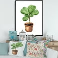 thumbnail image 2 of Designart 'Ficus Lyre Plant In Clay Flowerpot' Traditional Framed Canvas Wall Art Print, 2 of 5