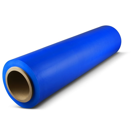 SSBM Blue Cast Hand Stretch Wrap 18" x 1000' 1 Rolls 100 Gauge Plastic Opaque Self Adhesive Shrink Film for Wrapping