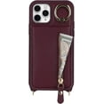 thumbnail image 3 of iPhone 11 pro Phone Case with Card Holder for Women, iPhone 11 pro Case Wallet with Strap Credit Card Slots Crossbody with Kickstand Zipper Case for iPhone11pro - Red Wine, 3 of 18