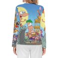 thumbnail image 2 of Phineas And Ferb Women’s Pajama Top 3D Digital Print Sleepwear Trendy Crewneck Pullovers Long Sleeve Shirts S, 2 of 8