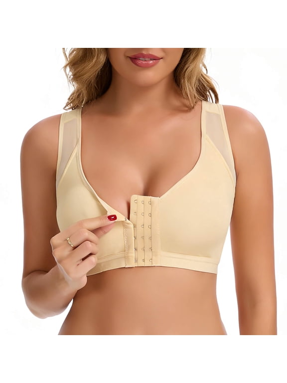 Posture Corrector Bra for Women Front Closure Bra Full Coverage Non Padded Wirefree