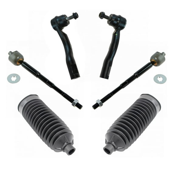 TRQ Inner & Outer Tie Rods & Bellows Fits 2007-2012 Nissan Sentra PSA43346