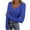 Blue, variant on Deep V Neck Long Sleeve Shirts for Women Ribbed Knit Going Out Tops Trendy Slim Fitted Casual Solid Color Basic Tee Shirt with Thumb Holes White XL