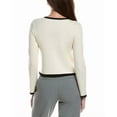 thumbnail image 2 of Bruno Magli womens  Tipped Merino Wool Cropped Jacket, XL, White, 2 of 3