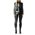 thumbnail image 1 of TheFound Justaucorps Squelette Halloween pour Femmes Manches Longues Col Roulé, 1 of 6