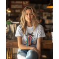 thumbnail image 3 of Camisetas para mujer con estampado abstracto de árbol de Navidad, manga corta, holgadas, de algodón, informales, 3 of 8