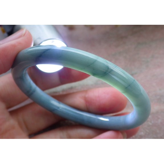 Certified Green Burma 100% Natural A JADE Jadeite Circle Bangle Bracelet 52 mm 675176 TN