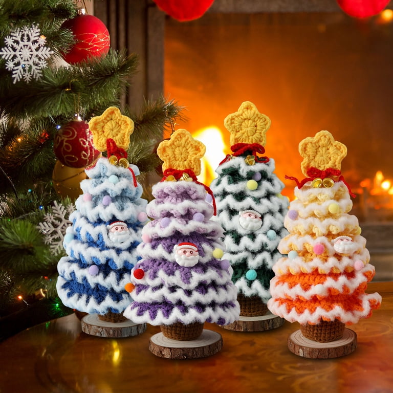 Farfi Handmade Crochet Christmas Tree Decoration Tabletop Knitted