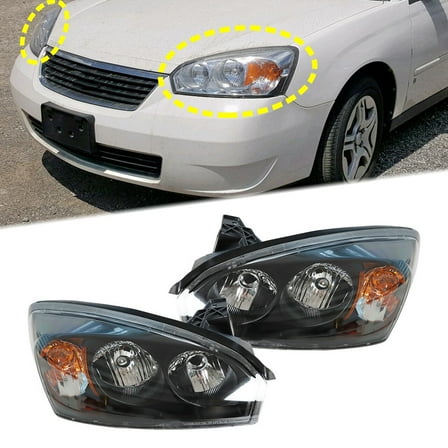 Fit for 04-08 Malibu Headlight Headlamp Housing Assemblies (2-Pcs, without Bulbs)