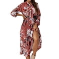 thumbnail image 1 of Vestido HUOGUO, estampado casual, manga larga, fiesta, estampado floral, 1 of 5