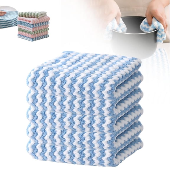 Microfiber Cleaning Cloth 5 Packs Set 2024 New Absorbent Kitchen Dish Cloths For Wash Dishes Upgrade Kitchen Towels For Dish Drying Washing Reusable Washable Towels,All Purpose Cleaner