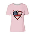 thumbnail image 4 of Jinhomg T-Shirt for Women 4th of July American Flag Graphic Tees Casual Short Sleeve Independence Day Patriotic Tops Plus Size Summer Holiday Outfits Pink XXXL, 4 of 5
