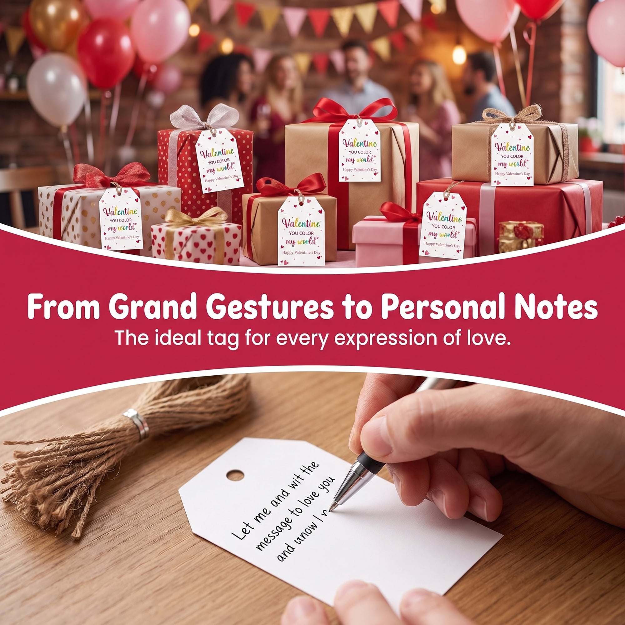 Unique Bargains Gift Tags with Twine for Present Wrapping and Crafting White 2" x 3.1"