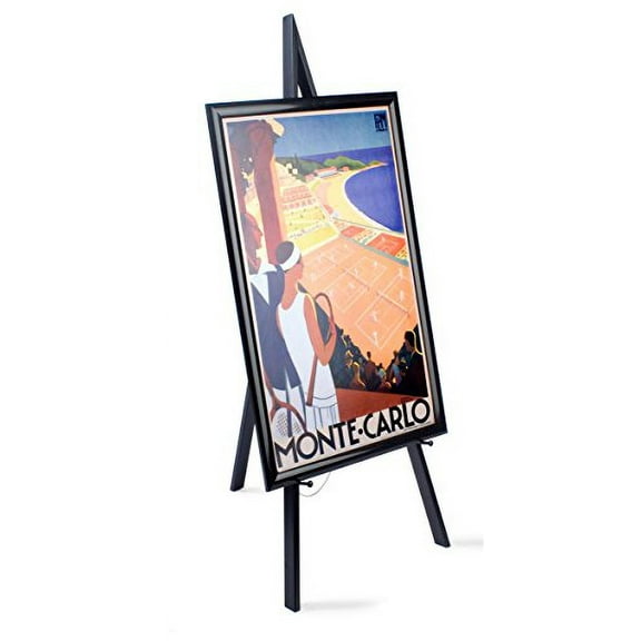 Wooden Display Easel with Height-Adjustable Pegs, 60 inches Tall - Black