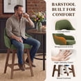 thumbnail image 6 of EOP Modern Swivel Bar Stools Set of 4, 25" Upholstered Counter Height Bar Stools with Wood Legs & Curved Back, Mid Century Bar Chairs for Kitchen Island Pub, Green, 6 of 11