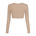 thumbnail image 5 of AXXD Women's Sweatshirts Basic Summer 2024 Trendy Long Sleeve Top Slim Temperament Solid Color Base Shirt Sexy Spice Girl T-shirt, 5 of 8
