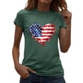 thumbnail image 2 of Pxxlle Fourth of July Shirts for Women Funny USA Flag Graphic Tees Patriotic Short Sleeve T Shirts Independence Day Crewneck Tshirt XXL, 2 of 7