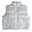Light Blue, variant on Girls Faux Leather Puffer Vest, Stand Collar Zip Up Sleeveless Padded Jacket, Bubble Vest Outerwear, Warm Winter Vest Tops for Girls Casual Outfits (Coffee, 7-8 Years)