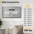 thumbnail image 4 of No Drill TV Wall Mount for Most 24-55 Inch TVs up to 100 lbs, Studless Mount, Drywall Bracket with Max 400x400mm, Stud, Easy Install, Low Profile, PGMT7, 4 of 5
