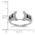 thumbnail image 7 of 14K White Gold Ring Band Wedding Sapphire Round Blue Diamond, Size 5, 7 of 7