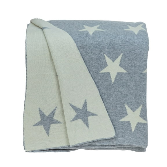 Nassau Collection Gray Transitional Style Knitted Throw Blanket 52" x 70"
