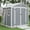 7.5x7.5ft-Gray, variant on 7.5x6.5FT Outdoor Storage Shed, Plastic Resin Shed w/Floor Lockable, Tool Bike Garden Patio Large Storage with Window, Sloped Top, Drainage Holes, 30MPH Wind Resistance