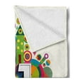 thumbnail image 2 of 21st Birthday Soft Flannel Fleece Throw Blanket, Colorful Design Happy Birthday Themed Image with Geometrical Castle Print, Cozy Plush for Indoor and Outdoor Use, 50" x 70", Multicolor, by Ambesonne, 2 of 5