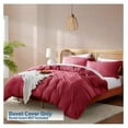 thumbnail image 2 of Twin Duvet Cover Set - Soft Double Brushed Burgundy Red Duvet Cover Twin, 2 Piece Twin/Twin XL Duvet Cover with Button Closure, 1 Duvet Cover 68x90 inches and 1 Pillow Sham, 2 of 9