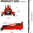thumbnail image 3 of POWANLI 3.5 Ton (7700 lb) Low Profile Floor Jack,Professional Low Profile Hydraulic Jack, Heavy Duty Steel Racing Floor Jack with Dual Piston Quick Lift Pump,Lift Range 4"-21" Black Red, 3 of 8