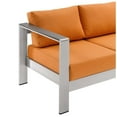 thumbnail image 6 of Afuera Living Modern Aluminum/Fabric Patio Sofa in Silver/Orange, 6 of 10