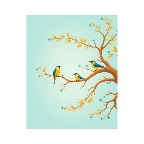 Paint by Numbers Kit for Adults, Colorful Birds on Branch Art Paint by Numbers, Easy Paint by Numbers Kit for Adults Beginner, DIY Adult Paint by Number Kits on Canvas, Home Decor