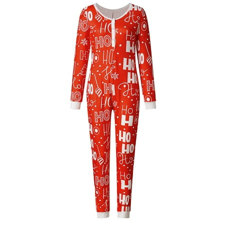 

Odeerbi Reduced Christmas Pajamas for Women Onesie Pajamas Zipper Long Sleeve Christmas Printed Jumpsuit