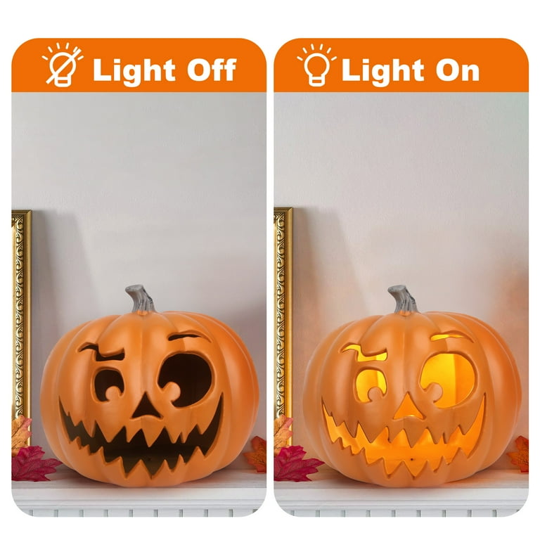 ハロウィン Jack-o'-lantern Abalone DA-11RD Gamexcel 11inch Scary Halloween LED Pumpkin Lights for Jack
