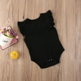 thumbnail image 3 of Douhoow Baby Girls Summer Sleeveless Romper Infant Solid Color Round Collar Ruffle Jumpsuit, 3 of 8