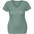 thumbnail image 2 of Emmalise Women's Short Sleeve T Shirt V Neck Tee (Dusty Sage, Medium), 2 of 2