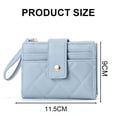 thumbnail image 2 of Cartera para mujer de cuero plegable pequeño bolsillo con cremallera tarjetero con ventana de identificación, clips de viaje de moda, 2 of 5