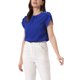 thumbnail image 4 of Blusa Casual INSPIRE CHIC para Mujeres con Manga de Pétalo y Cuello Redondo con Pliegues Azul Real L, 4 of 5