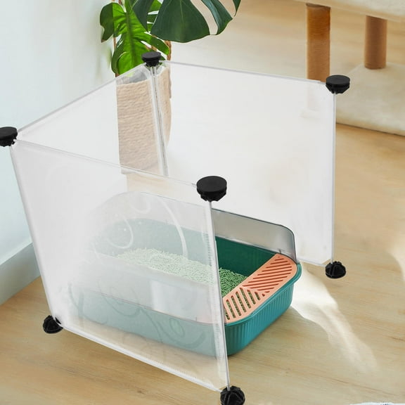 BESTOYARD cat litter box privacy screen splatter protection white 3pcs