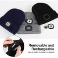 thumbnail image 2 of Zukuco LED Beanie Hat with Light, USB Rechargeable Knit Headlight Cap, Warm Winter Gifts for Men Women Outdoor Hiking, Camping, 2 of 7