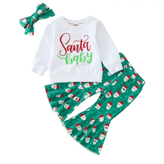 FDDMis Toddler Girl Christmas Clothes Christmas for Baby Boy Toddler Christmas Outfits for 2 Year Old Girls Toddler Boy Clothes 5t Clothes for 8 Year, Green 12-18 Months