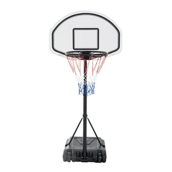 Hassch Adjustable Pool Basketball Hoop System 28" x 19" Poolside, White & Black