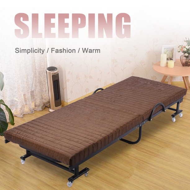 Folding bed frame, folding single bed, temporary folding bed, portable