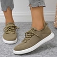 thumbnail image 6 of Daznico Women's Lightweight Low-Top Sneakers - Breathable Mesh Lace-Up Board Shoes for Casual Sports & Everyday Wear,Color:Khaki,Size:6.5, 6 of 9