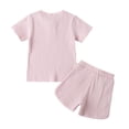 thumbnail image 2 of Musuos Children Solid Color Set, 1-6T Boy Girl Short Sleeve Button Tops and Short Pants 2-piece Suits, 2 of 7