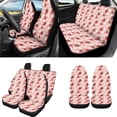 thumbnail image 2 of Uorisanigo Car Seat Cover Pink Strawberry Full Set 18 PCS Includes Steering Wheel Wrap Seatbelt Shoulder Pad Gear Shift & Handbrake Covers Arm Rest Cover Car Coasters Keychain Fit Most Cars, 2 of 7