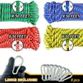 thumbnail image 2 of Wellmax 4 Pack 3/16" x 50ft Diamond Braided Polypropylene Rope with UV Treatment and Weather Resistant, Assorted Multi-Color, 2 of 7